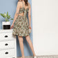InWeave Women's Dark Green Floral Back Tie Up Detail Dress - Swadesiicart