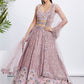 House of Panchhi Lavender Georgette Sequins And Thread Embroidery Lehenga Choli & Dupatta | Swadesiicart