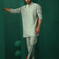 trueBrowns Men's Mint Green Dobby Co-ord Set - Swadesiicart
