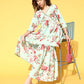 Ahalyaa Women Floral Printed Pleated Kurti with Sharara | Swadesiicart