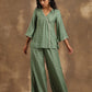 trueBrowns Light Green Bandhani Printed Silk Co-Ord Set - Swadesiicart