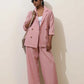 trueBrowns Pink Cotton Linen Co-Ord Set - Swadesiicart