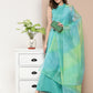 InWeave Women's Teal Lurex Boho Kurta Set With Aqua Leh Organza Dupatta - Swadesiicart
