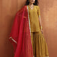 trueBrowns Gold Tissue Sharara Dupatta Set | Swadesiicart