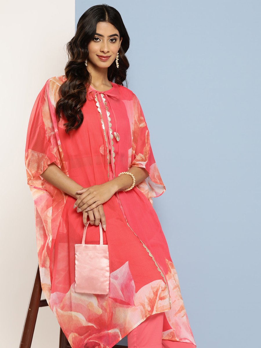 Ahalyaa Women Top with Palazzos & Shrug | Swadesiicart