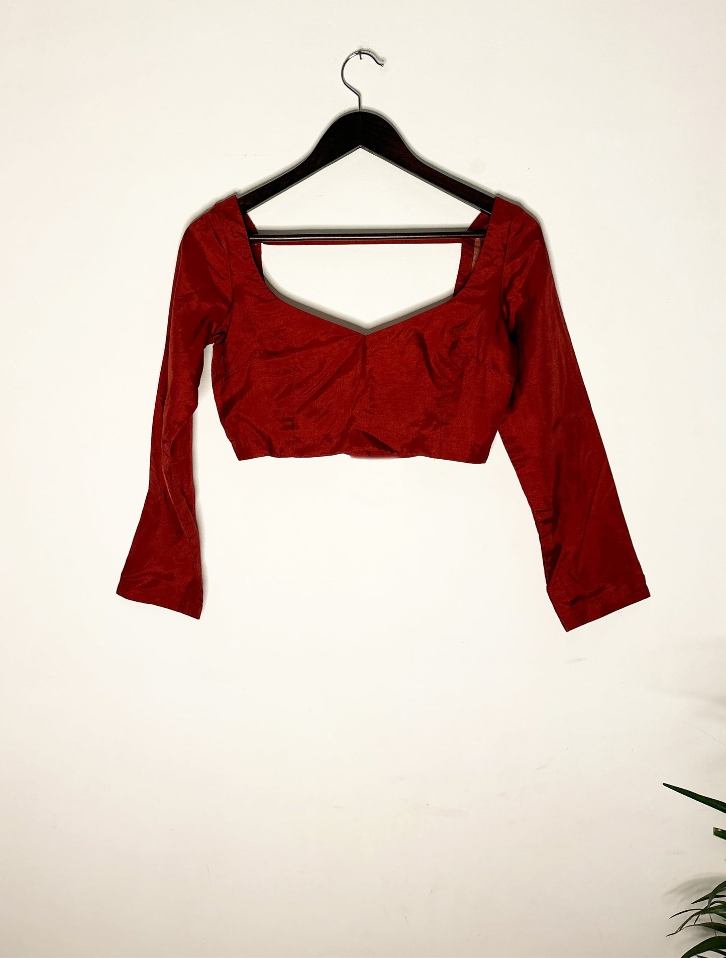 trueBrowns Red Silk Blouse | Swadesiicart