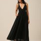 trueBrowns Black Slub Texture Sleeveless Dress | Swadesiicart