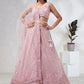 House of Panchhi Pink Net Cutdana, Sequins And Zarkan Embroidery Lehenga Choli & Dupatta | Swadesiicart