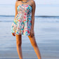Noroke Linen Blue Floral Mini Tiered Dress - Printed | Swadesiicart