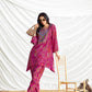 BulBul Ashka Chanderi Fuschia Co-Ord Set - Swadesiicart