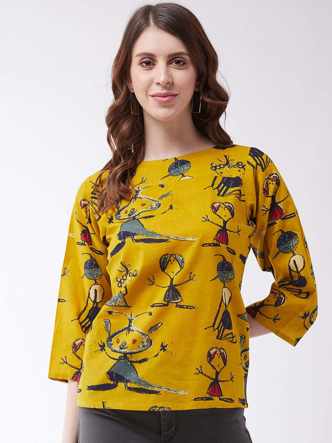 InWeave Women's Quirky Top With Sleevs - Swadesiicart
