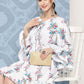 InWeave Women's White Floral Paisley Print Short Dress - Swadesiicart