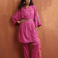 trueBrowns Pink Print Kaftan Kurta Co-ord Set - Swadesiicart