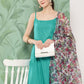 InWeave Women's Teal Strappy Set W White Pink Or Duptta - Swadesiicart