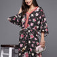 Ahalyaa Printed Crepe Basic Jumpsuit With Lace Inserts | Swadesiicart