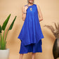 InWeave Women's Ink Blue Short Kurta Palazzo Set - Swadesiicart