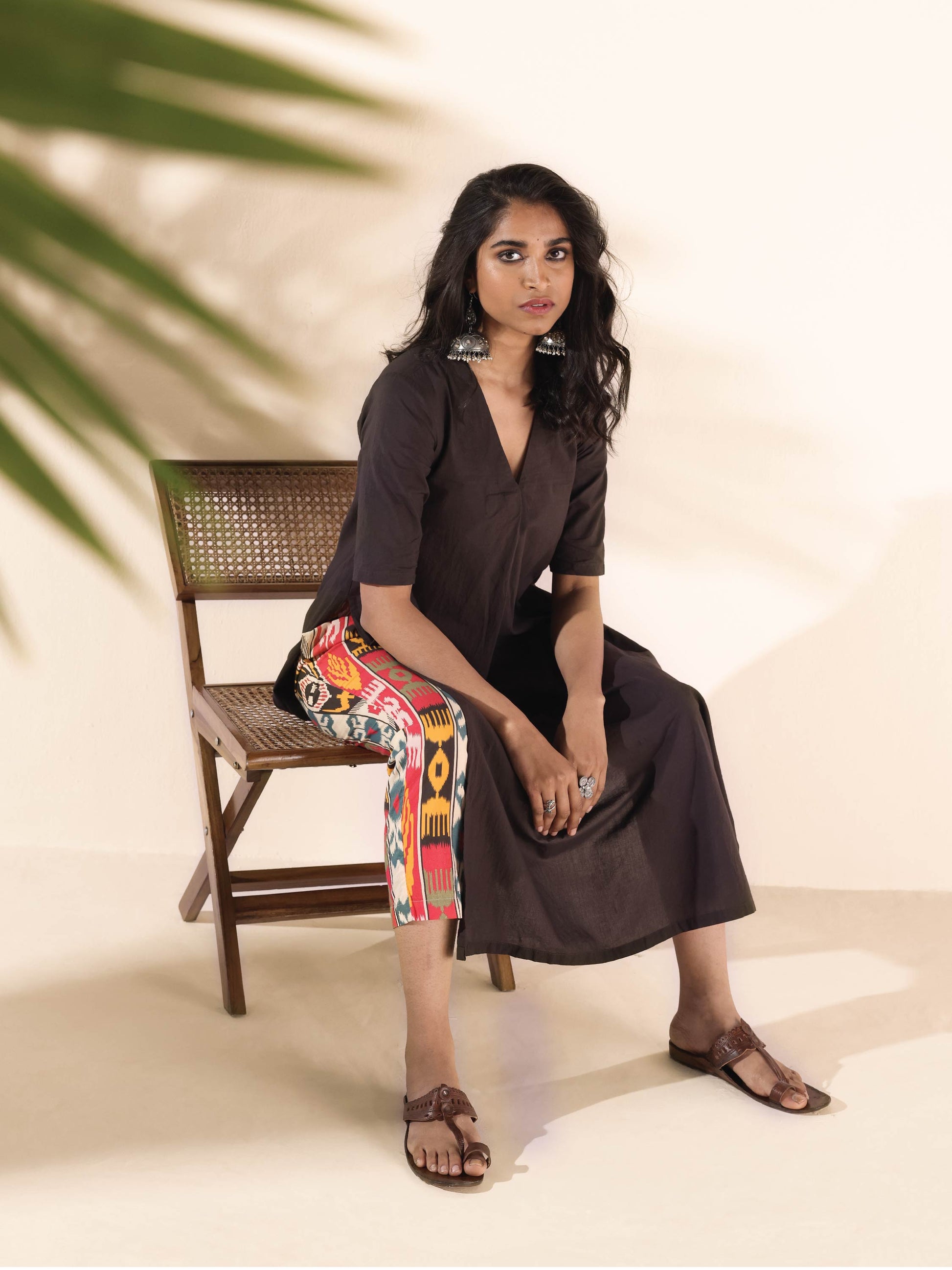 trueBrowns Cola Cotton Ikat Kurta Pant Set | Swadesiicart