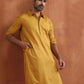 trueBrowns Men's Mustard Cotton Kurta | Swadesiicart