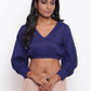 trueBrowns Blue Gathered Sleeve Top | Swadesiicart