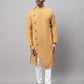 Even Apparels Mustard Sherwani Kurta With Asymetrical Cut | Swadesiicart