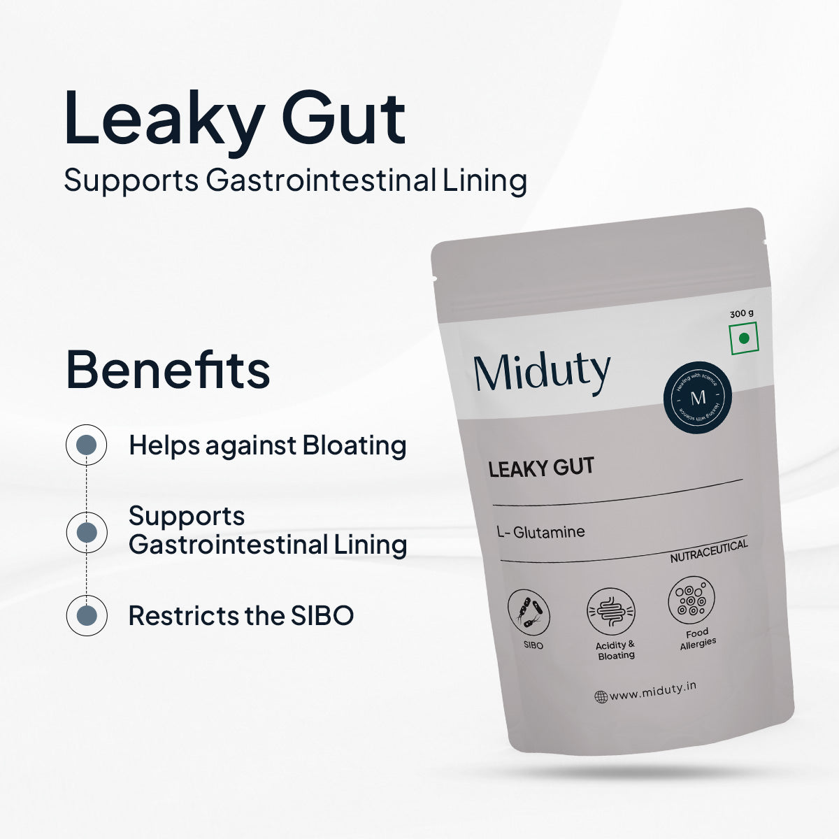 Miduty by Palak Notes Leaky Gut Powder - Swadesiicart