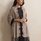 trueBrowns Beige Embroidered Woollen Stole | Swadesiicart