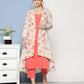 Ahalyaa Women Pink Floral Gotta Patti Kurta with Trousers | Swadesiicart