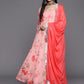 Varanga Pink Anarkali Kurta Paired With Chiffon Dupatta - Varanga