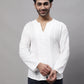 Even Apparels White Pure Cotton Open Neck Kurta | Swadesiicart