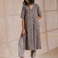 trueBrowns Clay Dabu Zig-Zag Motifs Print Cotton Kurta Pant Set | Swadesiicart