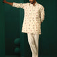 trueBrowns Men's Ivory Multi color Floral Cotton Co-ord Set - Swadesiicart