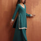trueBrowns Green Cotton Sharara Set | Swadesiicart