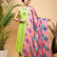 InWeave Women's Lime Green Strappy Set W Square Bandhani Print Silk Dupatta - Swadesiicart