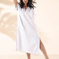 trueBrowns White Cotton Oversized Dress | Swadesiicart