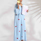 trueBrowns Blue Cotton Embroidered Dress | Swadesiicart