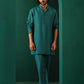 trueBrowns Men's Teal Silk Co-ord Set - Swadesiicart