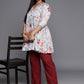 Ahalyaa Plus Size Floral Printed Tunic | Swadesiicart