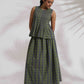 trueBrowns Grey Cotton Skirt Co-ord Set - Swadesiicart