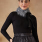 InWeave Women's Light Grey Fur Neckpiece - Swadesiicart