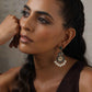 trueBrowns Silver Gold Tone Embossed Earrings - Swadesiicart