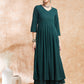 InWeave Women's Forest Green Chikankari Long Anarkali Kurta Sharara Set - Swadesiicart