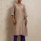 trueBrowns Lilac Tissue Angrakha Kurta Set | Swadesiicart