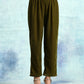 trueBrowns Mehandi Velvet Pant | Swadesiicart