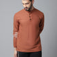 Even Apparels Rust Pure Cotton Kurta With Band Collar | Swadesiicart