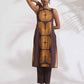 trueBrowns Brown Cotton Print Sleeveless Kurta Set | Swadesiicart