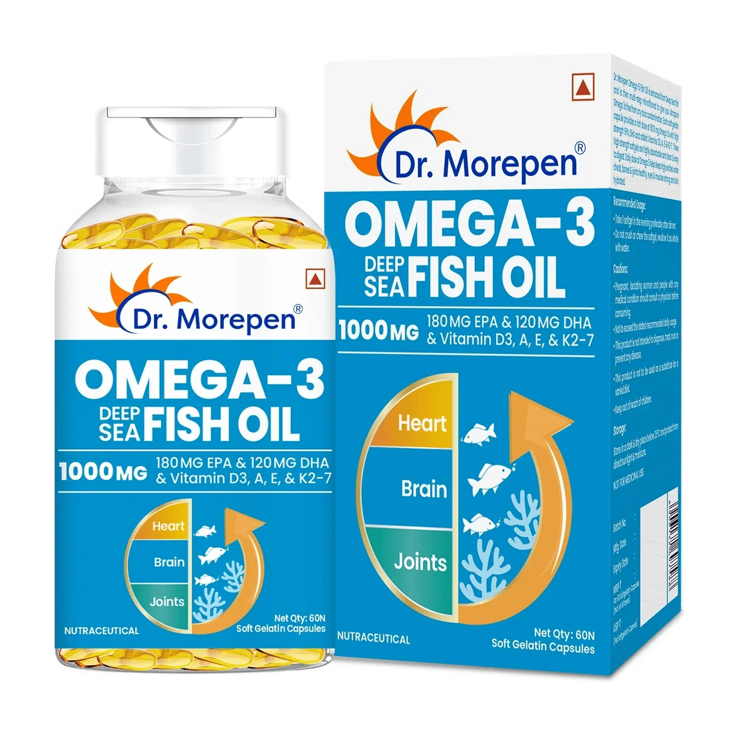 Dr Morpen Iron & Zinc + Omega-3 Deep Sea Fish Oil 1000Mg Combo | Swadesiicart