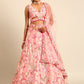 House of Panchhi Pink Organza Sequins And Zarkan Embroidery Lehenga Choli & Dupatta | Swadesiicart