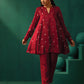 trueBrowns Maroon Diamond Viscose Silk Relaxed Co-ord Set - Swadesiicart