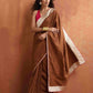 trueBrowns Brown Silk Ready To Wear Saree | Swadesiicart