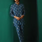 trueBrowns Men's Blue Floral Muslin Silk Printed Co-ord Set - Swadesiicart